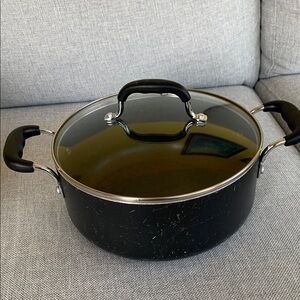 T-Fal Black Non-Stick Stock Pot with Glass Lid